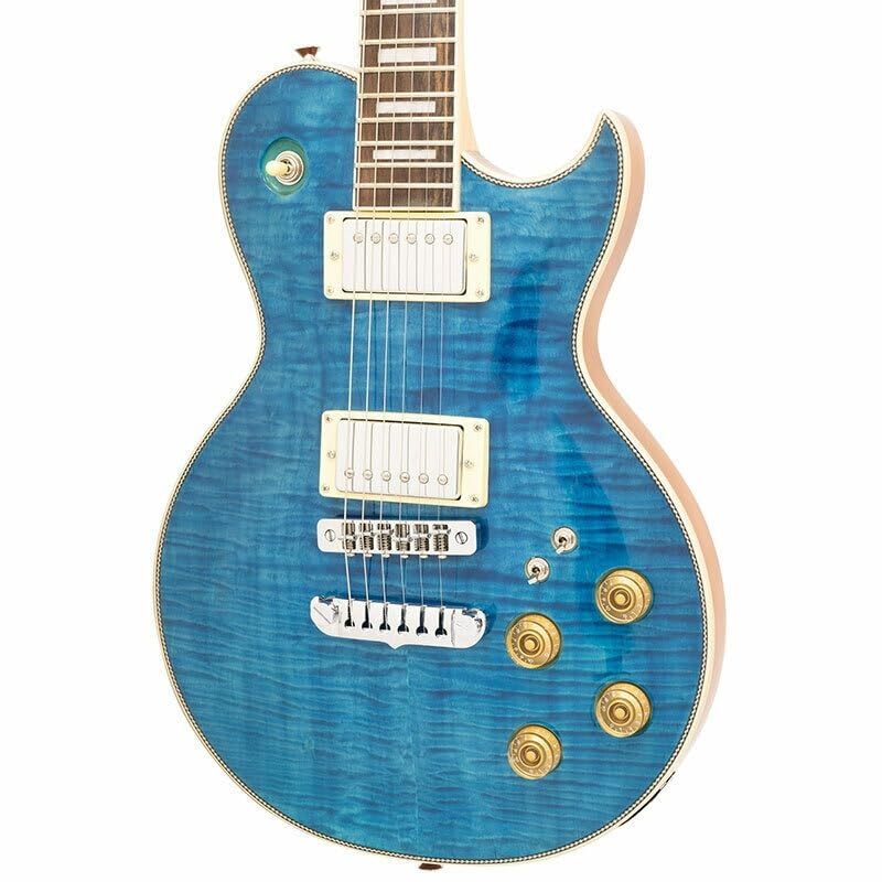 【美品・ハードケース付】Aria Pro II PE-DLX シースルーパープル Amazon | AriaProII PE-700 SBL See-through Blue フレイムメイプル